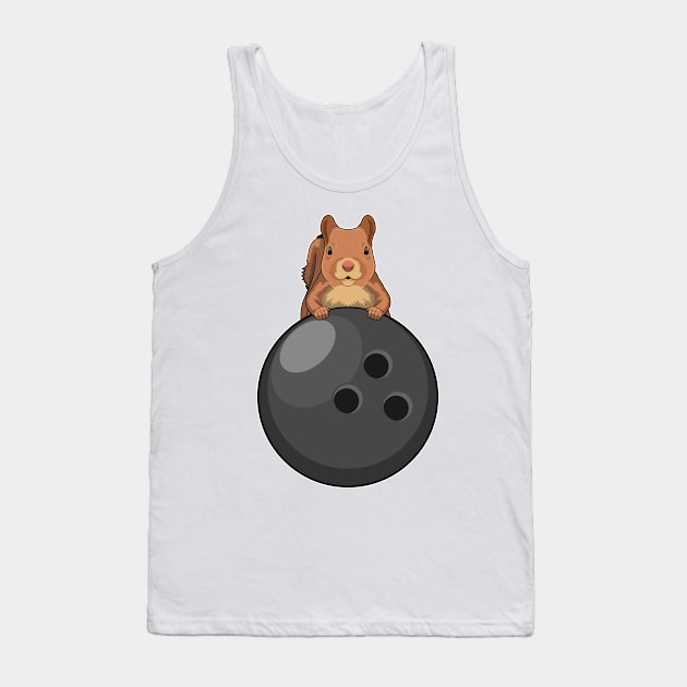 Squirrel at Bowling with Bowling ball Tank Top by Markus Schnabel